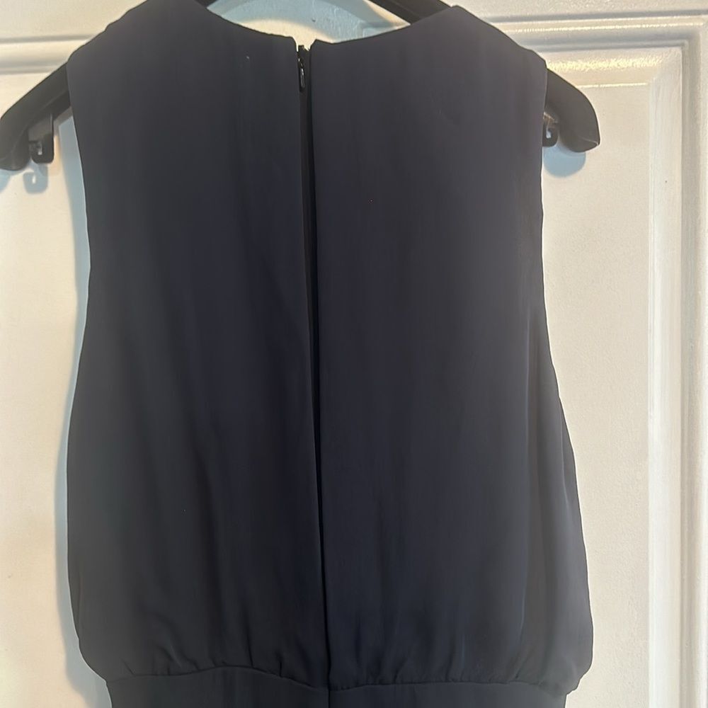 L’agence 100% silk midi scarf draped dress Navy blue Sz 2 Retail $600 luxury - Picture 6 of 8